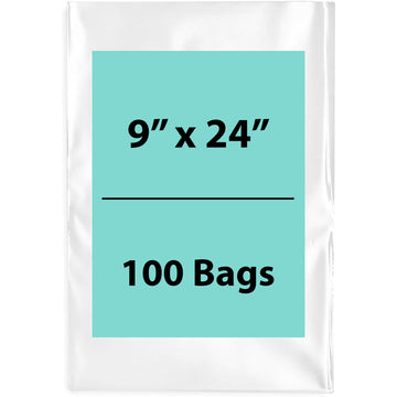 Clear poly bags Flat 9 inch (width) X 24 inch (Height) LDPE